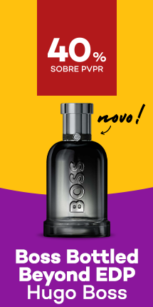 Perfume Beyond da marca Hugo Boss com destaque promocional de até 40% sobre preço de Venda ao Público Recomendado
